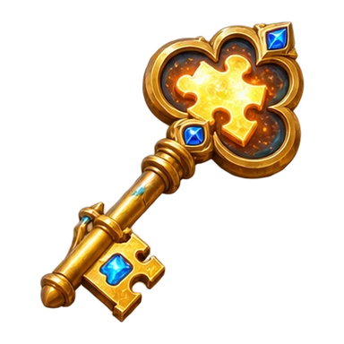 Golden puzzle key