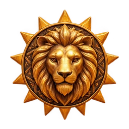 lion sun medallion